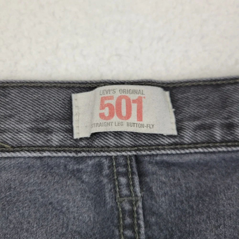 Levis 501XX Straight Leg‎ Jeans Mens 38 x 30 Black Cotton Denim Pants Faded
